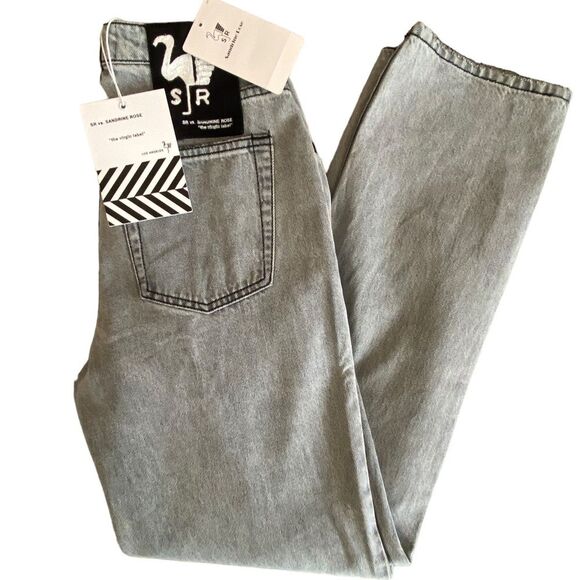 Free People Sandrine Rose The Virgin Label button up jeans silver grey size 24 - Picture 1 of 11